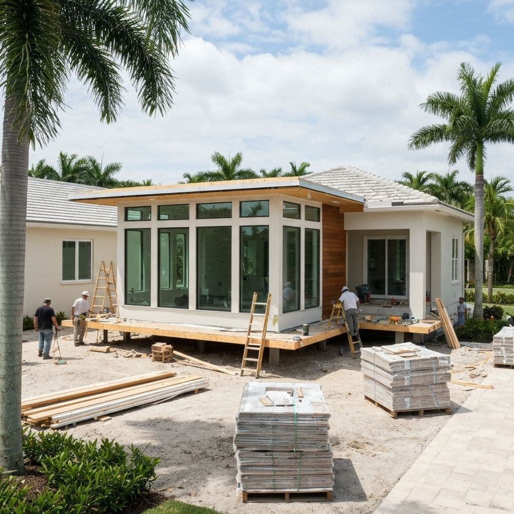 Home addition construction in Naples